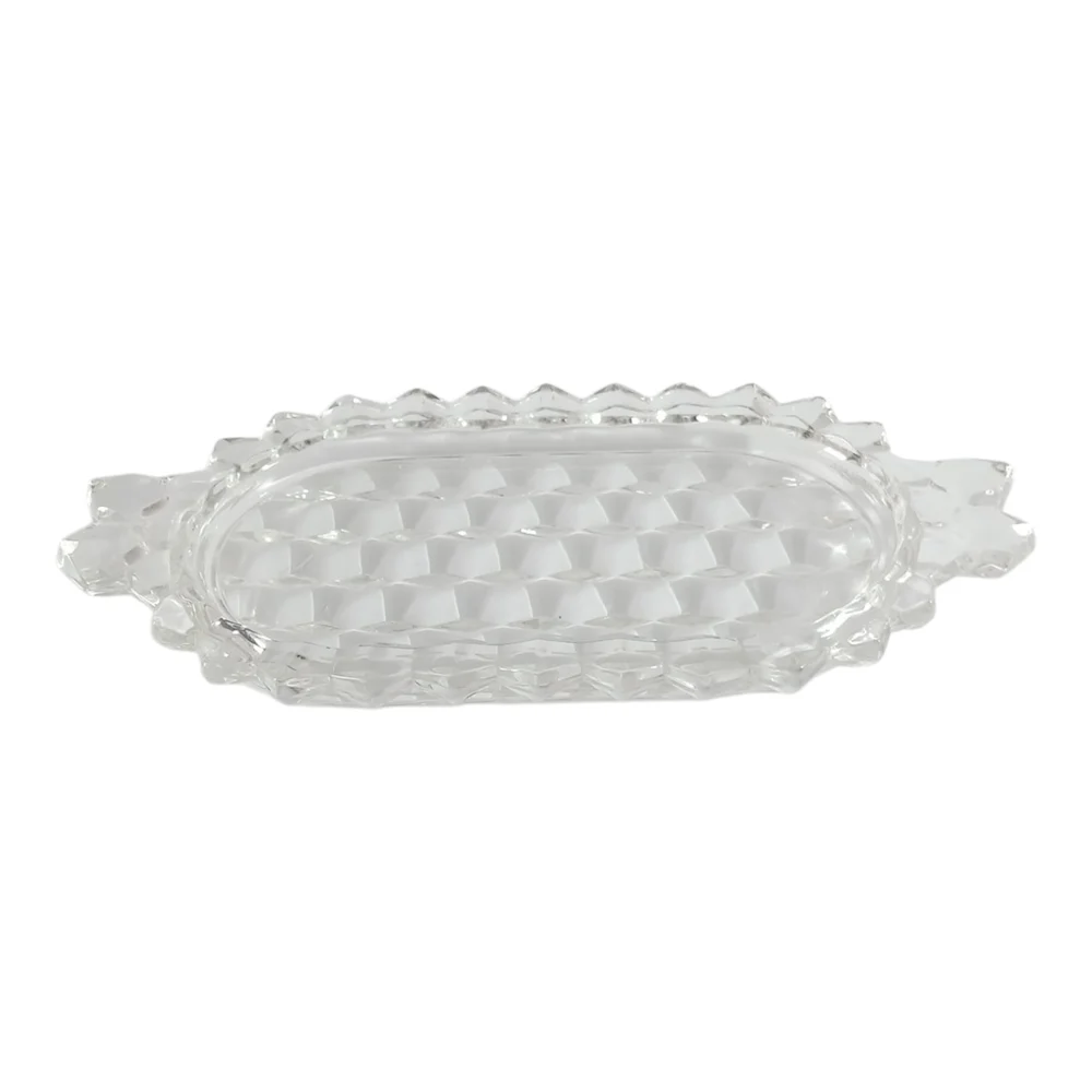 Clear Crystal-Style Oval Vanity Tray - Classic Glass Finish Fostoria American